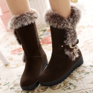 Delicate Furry Round Toe Toe Snowboots For Kvinner