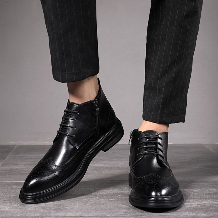 High-cut Upper Plain Pointed Toe Herrestøvler