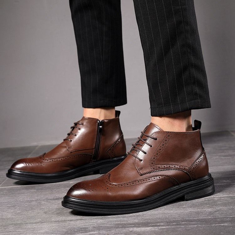 High-cut Upper Plain Pointed Toe Herrestøvler