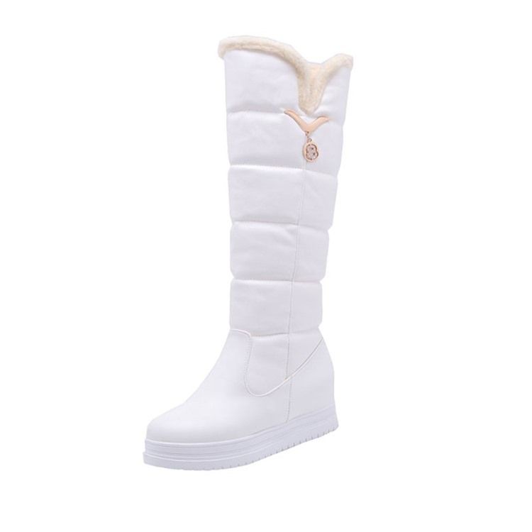 Kvinner Round Toe Hidden Heel Heel Snow Boots