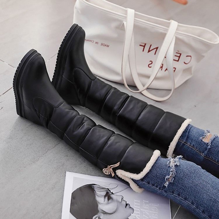 Kvinner Round Toe Hidden Heel Heel Snow Boots