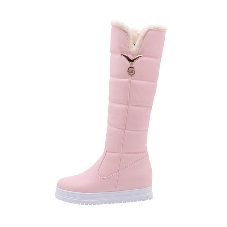 Kvinner Round Toe Hidden Heel Heel Snow Boots