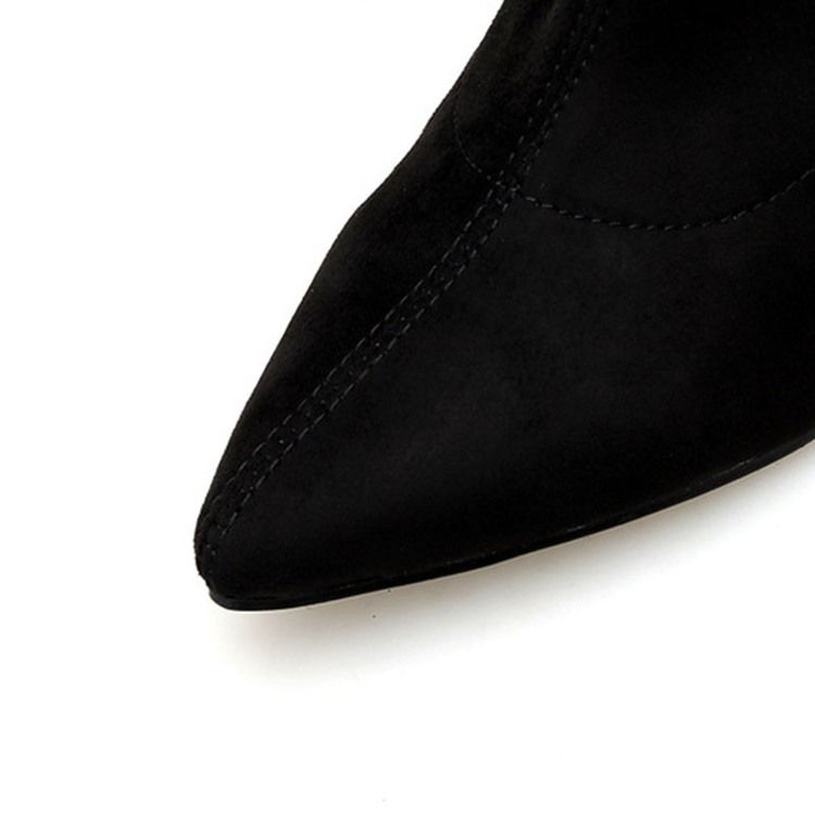 Kvinners Plain Chunky Heel Side Glidelås Ankelstøvler