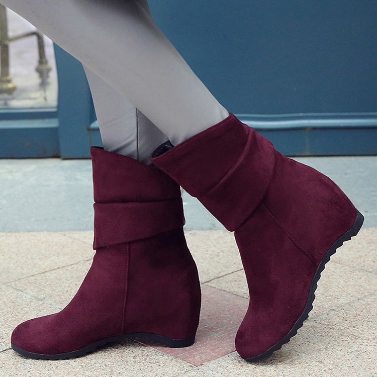 Kvinners Suede Heel Heel Ankle Boots