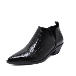 Plain Block Heel Pointed Toe Dame Støvler