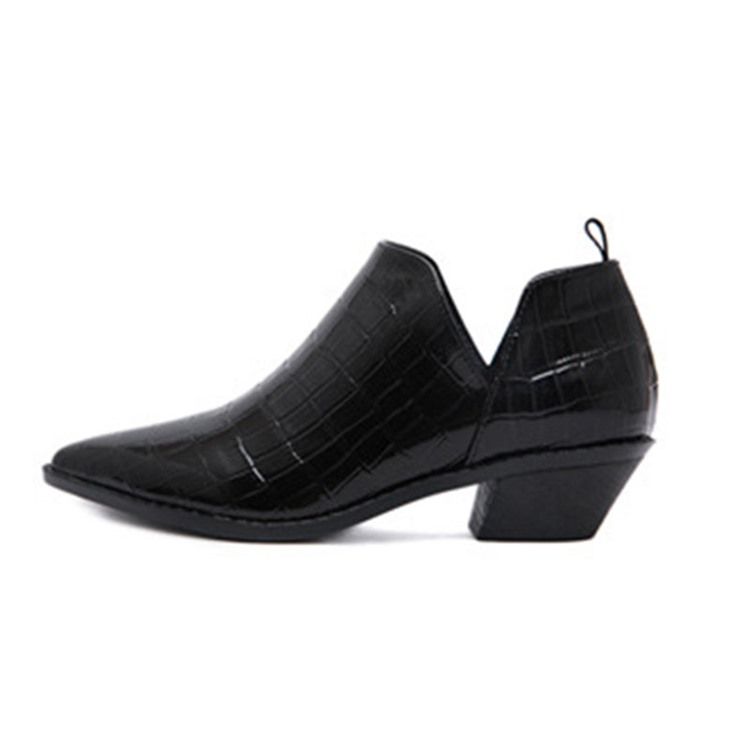 Plain Block Heel Pointed Toe Dame Støvler