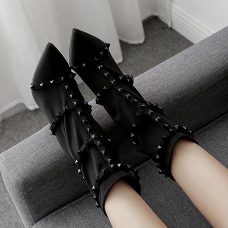 Rivet Pointed Toe Stiletto Heel Dame Sandaler