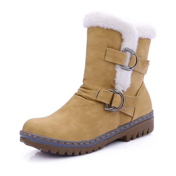 Round Toe Hasp Snowboots For Kvinner