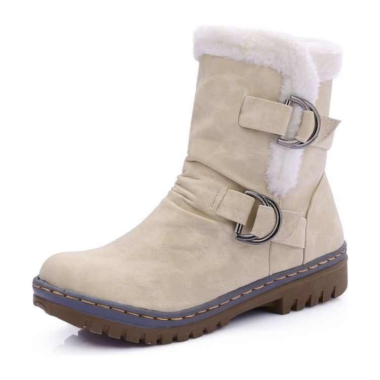 Round Toe Hasp Snowboots For Kvinner