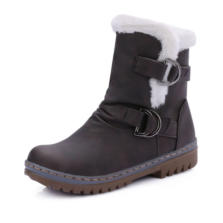 Round Toe Hasp Snowboots For Kvinner