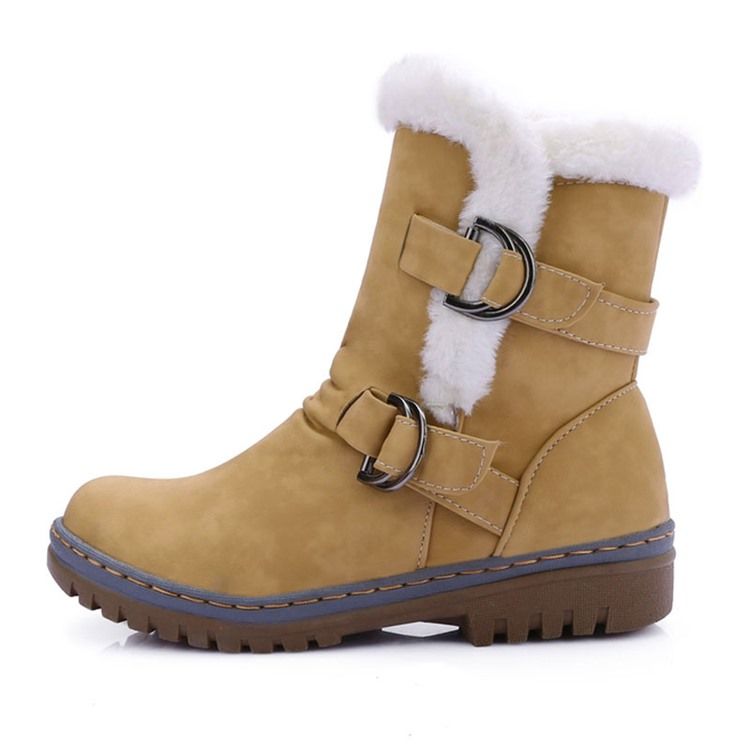 Round Toe Hasp Snowboots For Kvinner