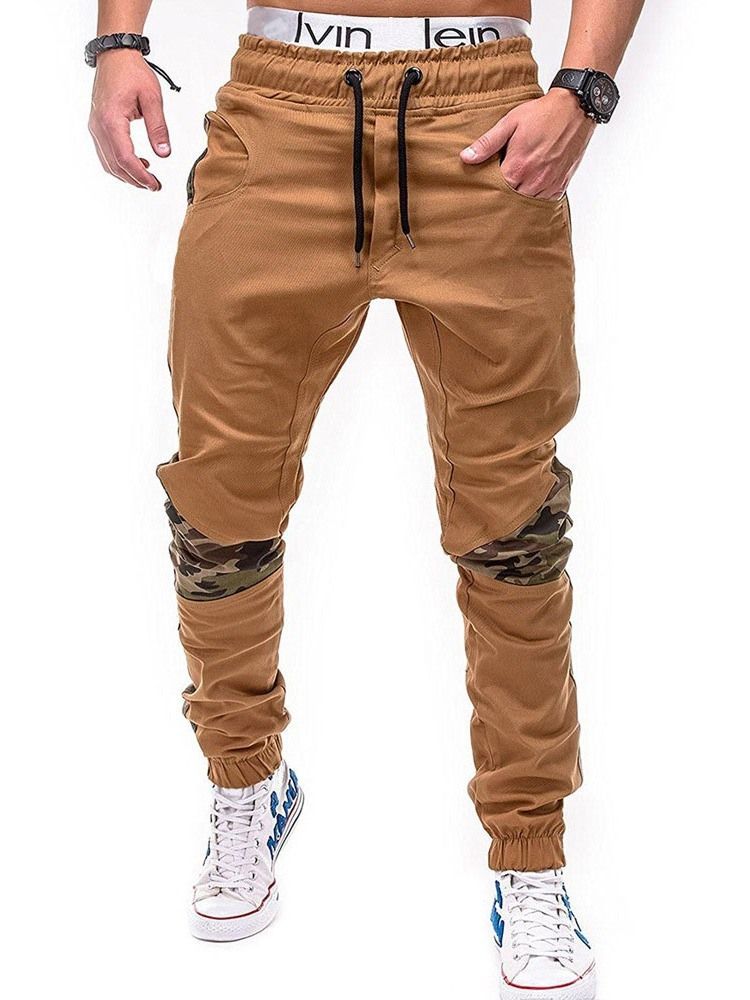 Camouflage Patchwork Mens Straight Casual Bukser