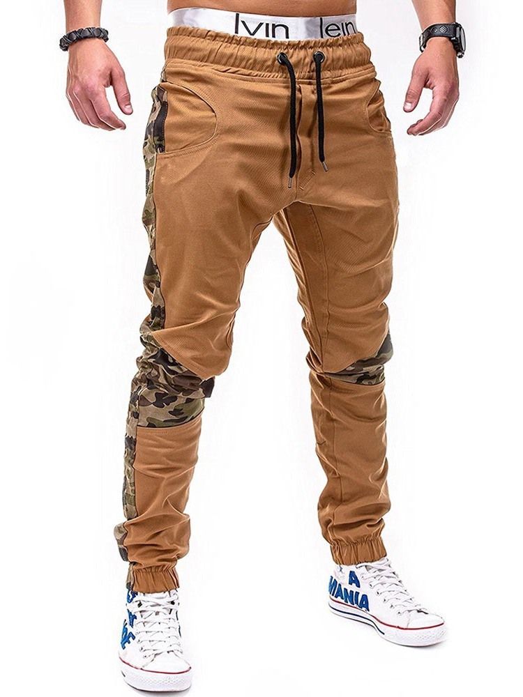 Camouflage Patchwork Mens Straight Casual Bukser