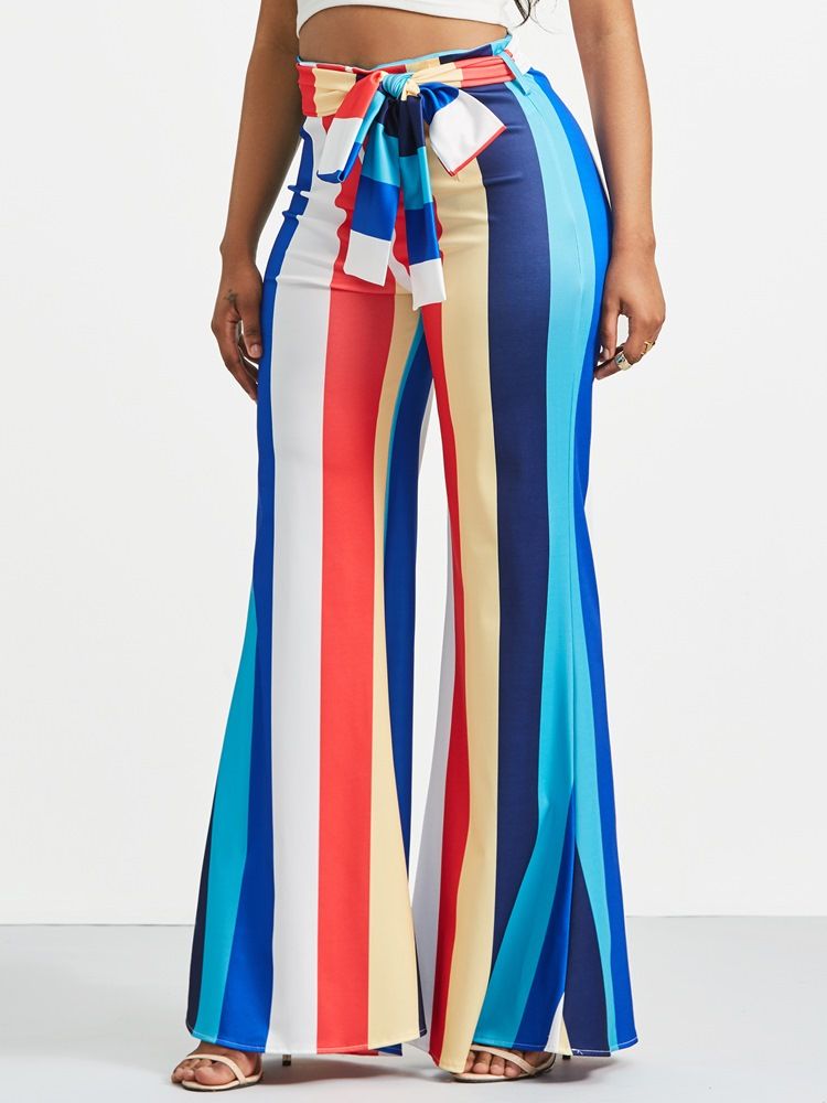 Color Block Striped Dame Pants