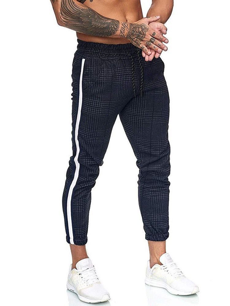 Fargeblokk Pencil Pants For Menn Patchwork Casual Four Seasons Casual Pants