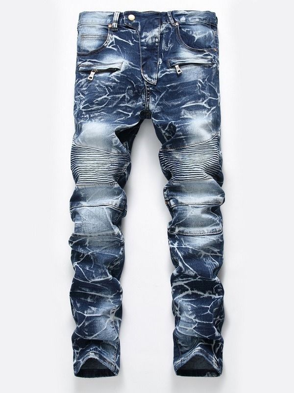 Glidelås Slitt Denim Casual Slim Herrebukse