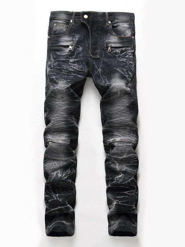 Glidelås Slitt Denim Casual Slim Herrebukse