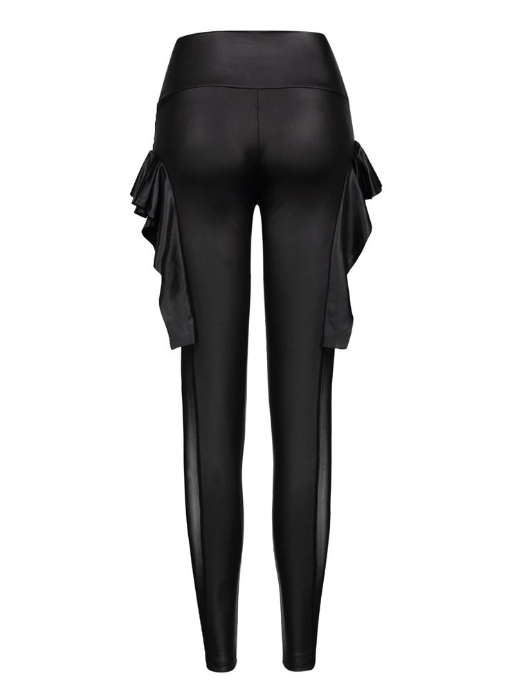 High-waist Mesh Falbala Patchwork Dame Leggings