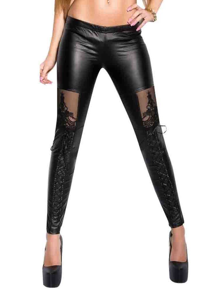 Kvinner Lace Plain Ankel Lengde Leggings