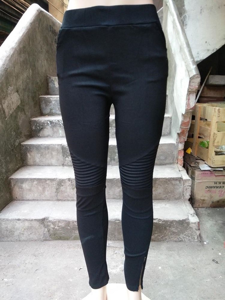 Kvinner Patchwork Plain Mid-waist Leggings Bukser