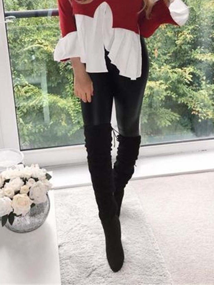 Kvinner Plain Casual High-waist Fashion Leggings