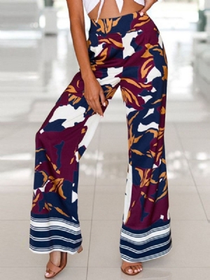 Kvinner Print Floral Loose Wide Leg Casual Bukser