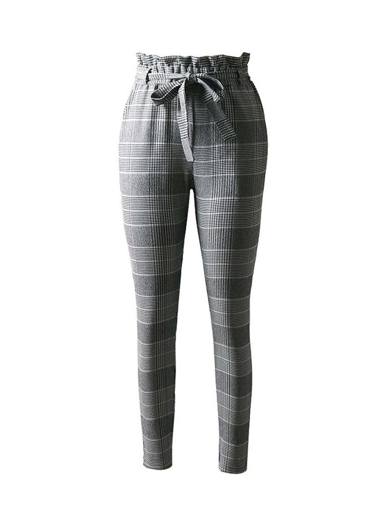 Kvinner Print Slim Houndstooth Ankel Lengde Harembukse