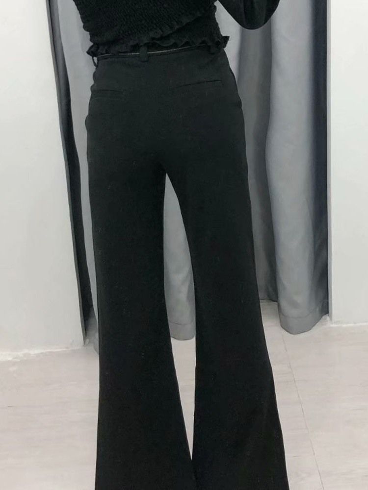 Kvinner Slim Bellbottoms Casual Bukser Med Høy Midje