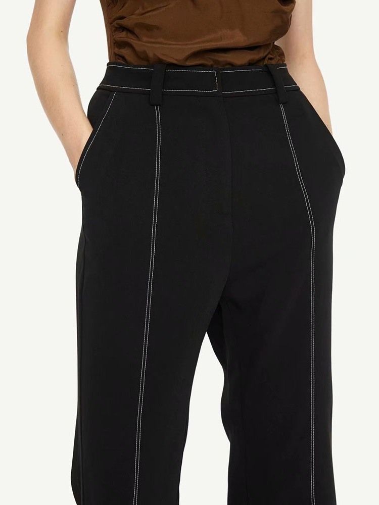 Kvinner Slim Bellbottoms Casual Bukser Med Høy Midje