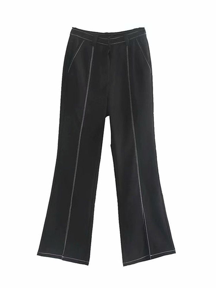 Kvinner Slim Bellbottoms Casual Bukser Med Høy Midje