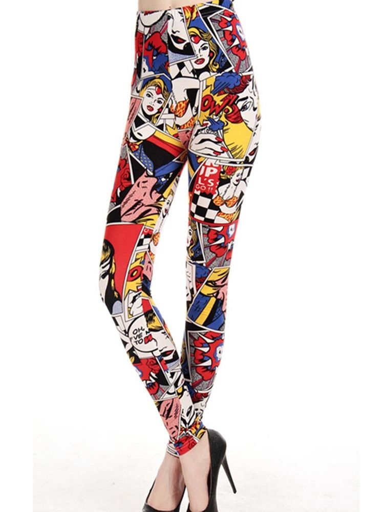 Kvinners Trykk Cartoon Leggings Pants