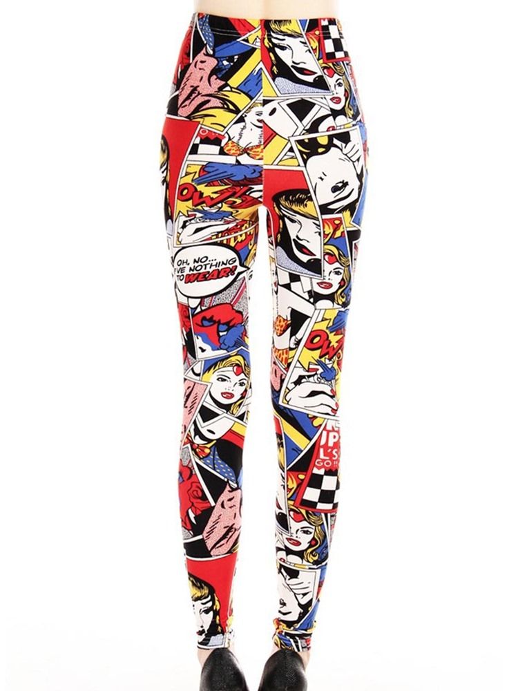 Kvinners Trykk Cartoon Leggings Pants