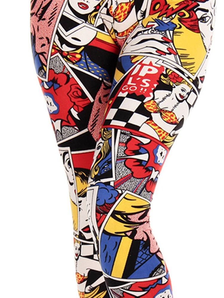 Kvinners Trykk Cartoon Leggings Pants