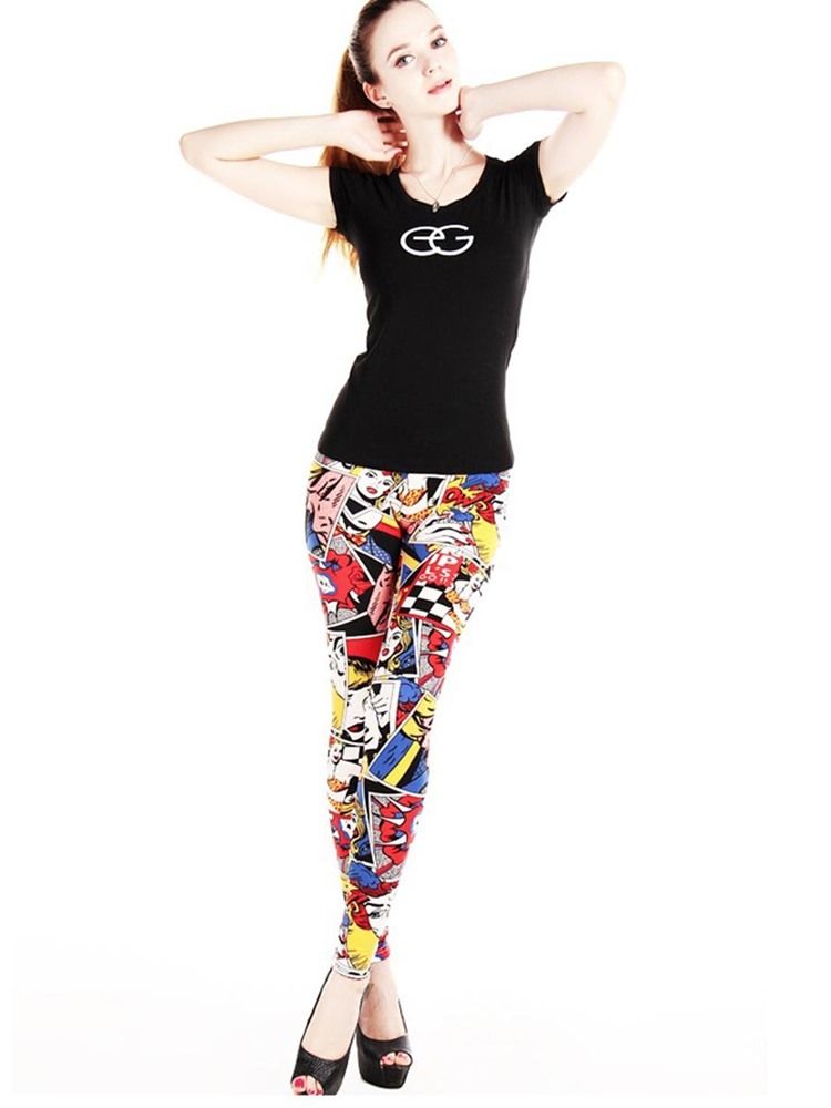 Kvinners Trykk Cartoon Leggings Pants