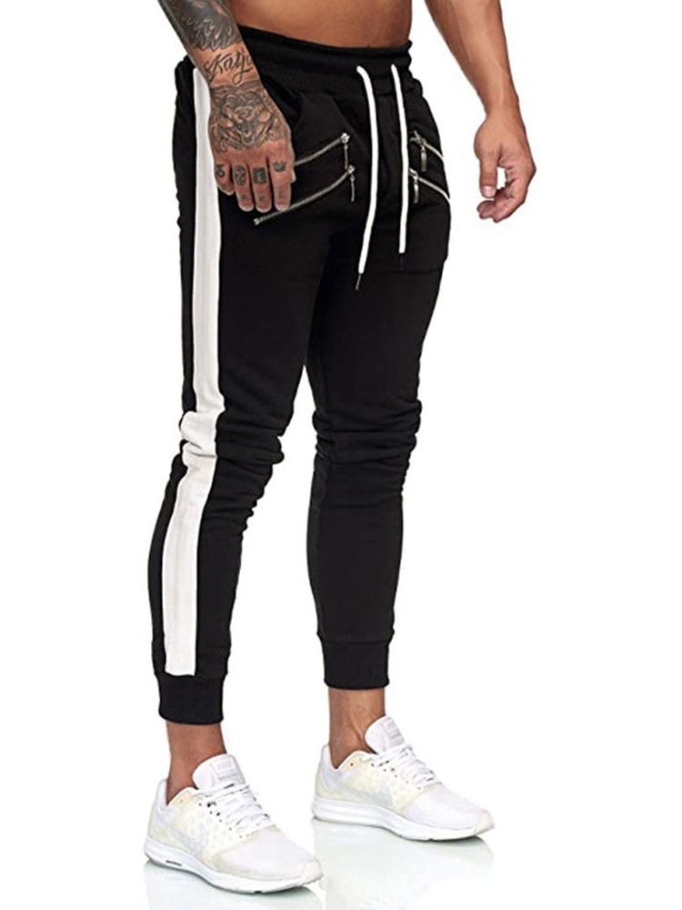 Lace-up Pencil Pants Lace-up Casual Bukser For Menn