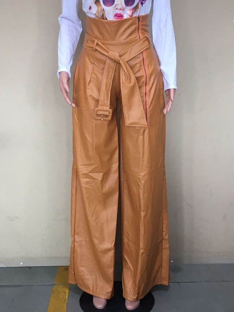 Loose Plain Wide Legs Wide Legs High Waist Casual Dame Bukser