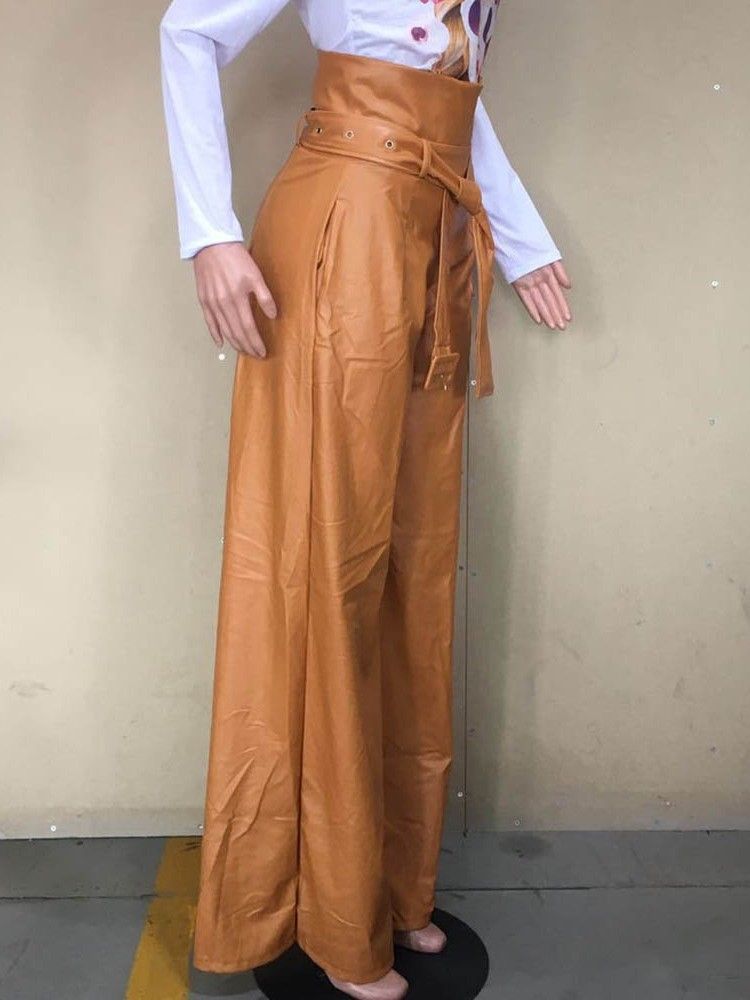 Loose Plain Wide Legs Wide Legs High Waist Casual Dame Bukser