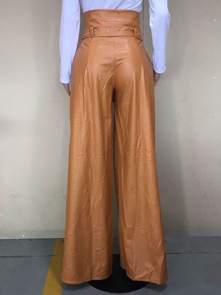 Loose Plain Wide Legs Wide Legs High Waist Casual Dame Bukser