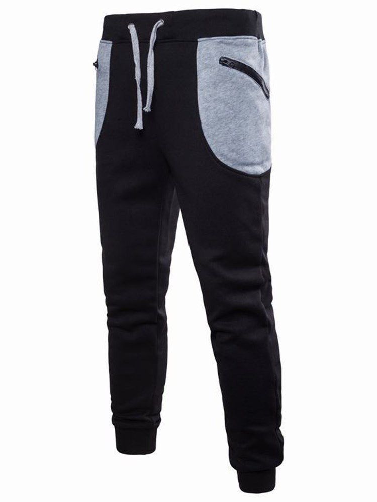 Patchwork Snøre Uelastisk Mens Casual Sports Pencil Bukser