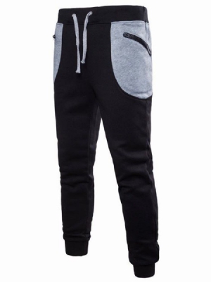 Patchwork Snøre Uelastisk Mens Casual Sports Pencil Bukser