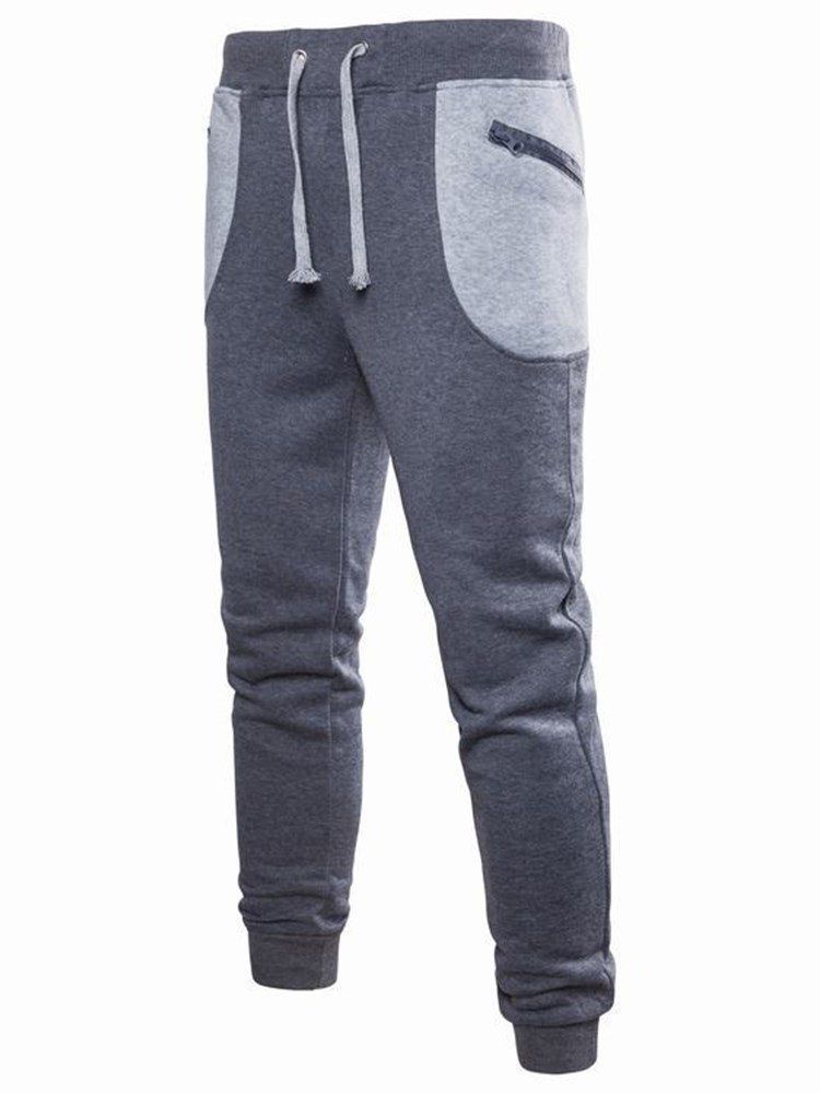 Patchwork Snøre Uelastisk Mens Casual Sports Pencil Bukser