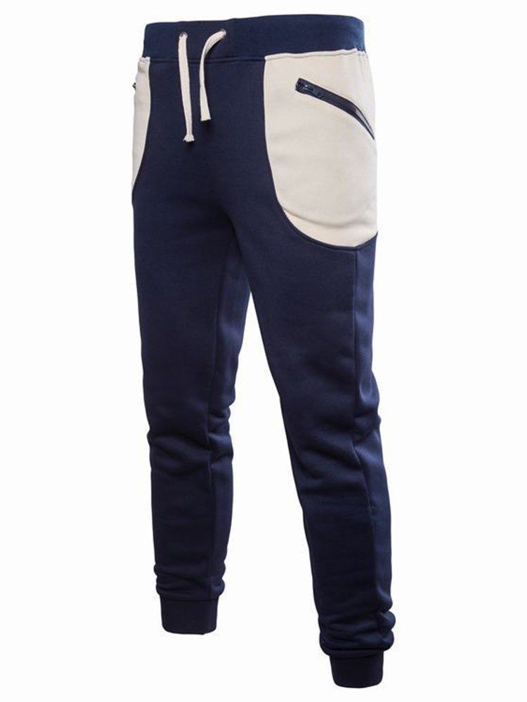 Patchwork Snøre Uelastisk Mens Casual Sports Pencil Bukser