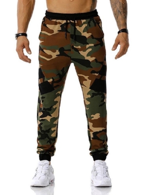 Pencil Pants Camouflage Print Mid Waist Herre Casual Bukser