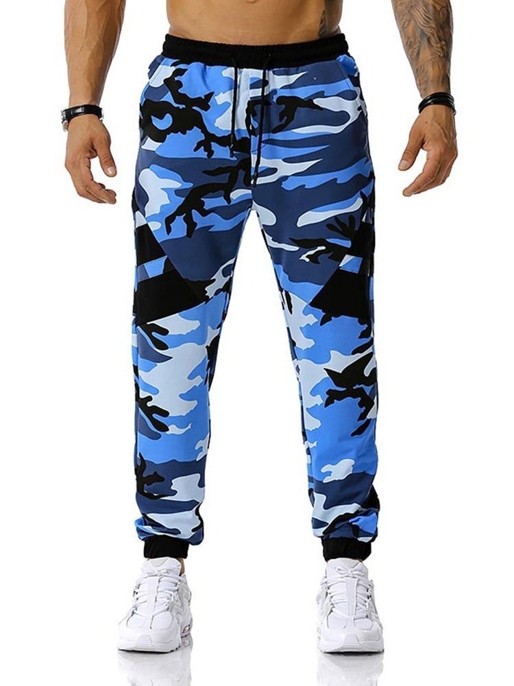 Pencil Pants Camouflage Print Mid Waist Herre Casual Bukser