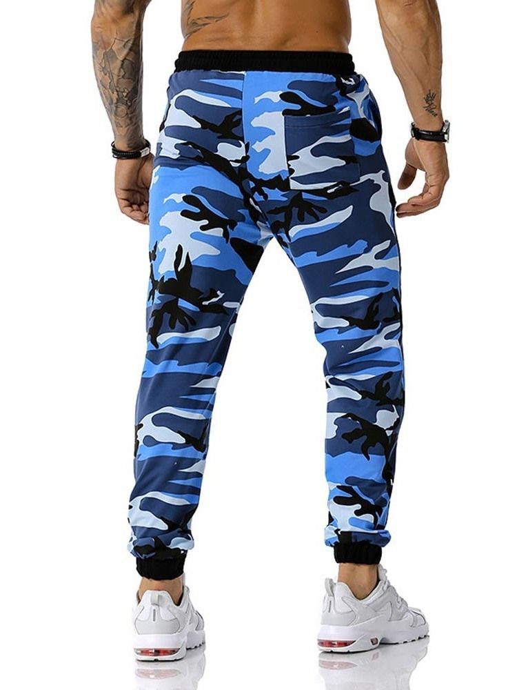 Pencil Pants Camouflage Print Mid Waist Herre Casual Bukser