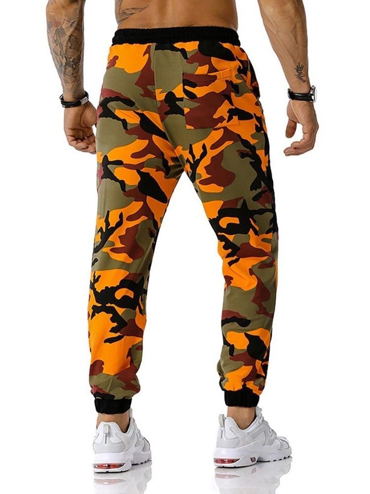 Pencil Pants Camouflage Print Mid Waist Herre Casual Bukser