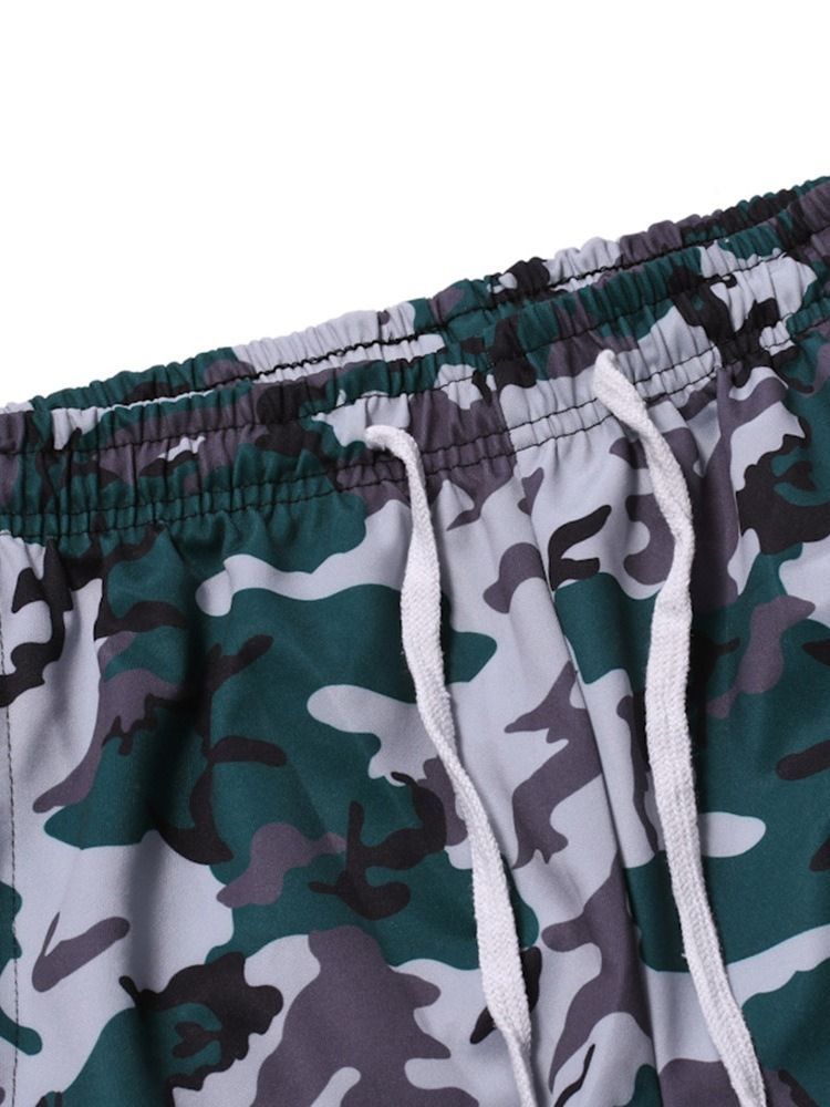 Pocket Camouflage Lace-up Menns Casual Bukser