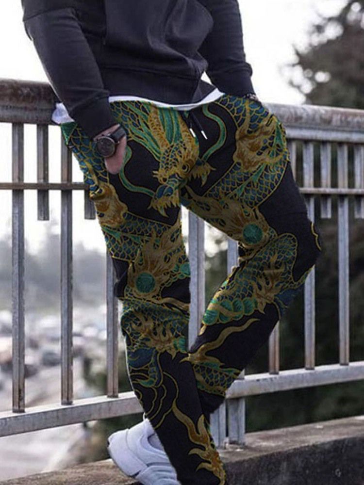 Print Pencil Pants European Herre Casual Pants