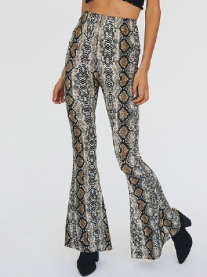 Print Serpentine Slim Full Bellbottoms Dame Casual Bukser