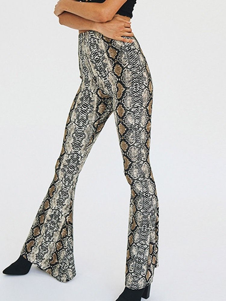 Print Serpentine Slim Full Bellbottoms Dame Casual Bukser